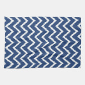 Ikat Chevrons - marineblauw en wit Theedoek (Horizontaal)