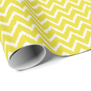Ikat Chevrons - Mosterdgeel en wit Cadeaupapier