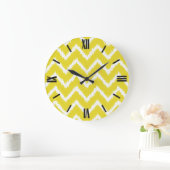 Ikat Chevrons - Mosterdgeel en wit Grote Klok (Huis)