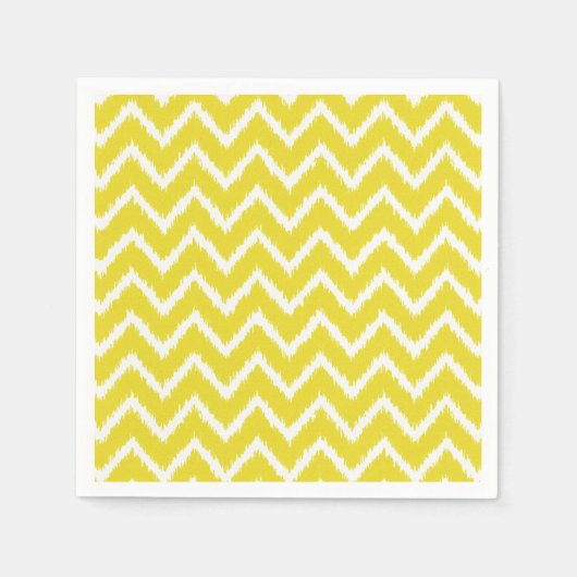 Ikat Chevrons - Mosterdgeel en wit Servetten (Voorkant)