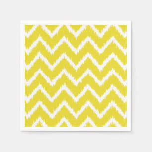 Ikat Chevrons - Mosterdgeel en wit Servetten