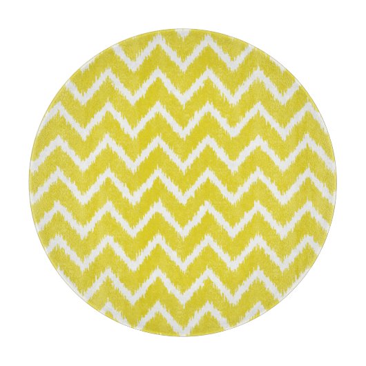 Ikat Chevrons - Mosterdgeel en wit Snijplank (Voorkant)