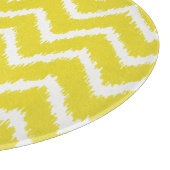 Ikat Chevrons - Mosterdgeel en wit Snijplank (Hoek)