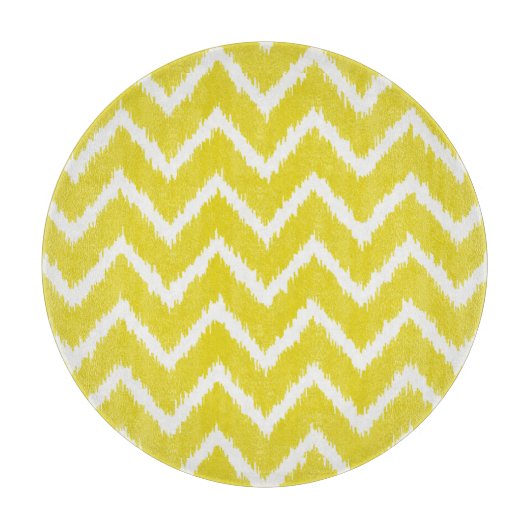 Ikat Chevrons - Mosterdgeel en wit Snijplank (Voorkant)