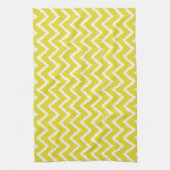 Ikat Chevrons - Mosterdgeel en wit Theedoek (Verticaal)