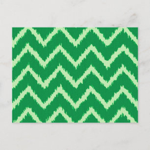 Ikat Chevrons - Pine en lichtgroen Briefkaart