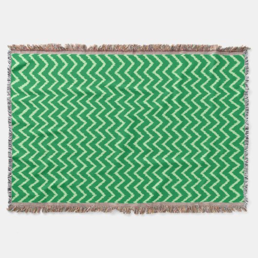 Ikat Chevrons - Pine en lichtgroen Deken (Voorkant)