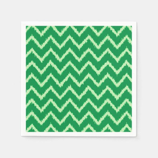 Ikat Chevrons - Pine en lichtgroen Servetten (Voorkant)
