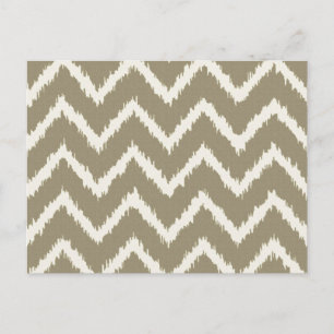 Ikat Chevrons - Taupe tan en beige Briefkaart