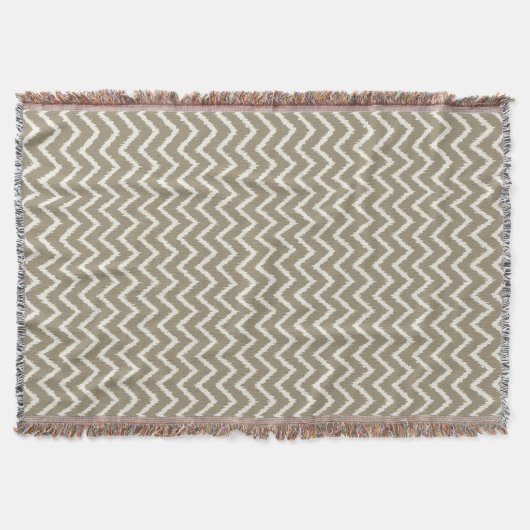 Ikat Chevrons - Taupe tan en beige Deken (Voorkant)