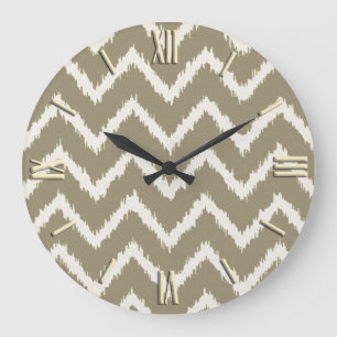 Ikat Chevrons - Taupe tan en beige Grote Klok