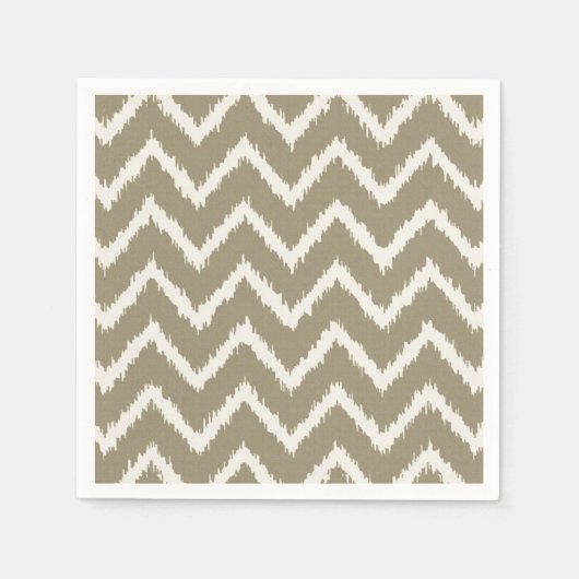 Ikat Chevrons - Taupe tan en beige Servetten (Voorkant)