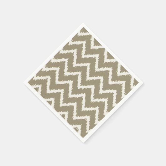 Ikat Chevrons - Taupe tan en beige Servetten (Hoek)
