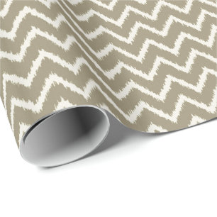 Ikat Chevrons - Taupe tan en crème Cadeaupapier