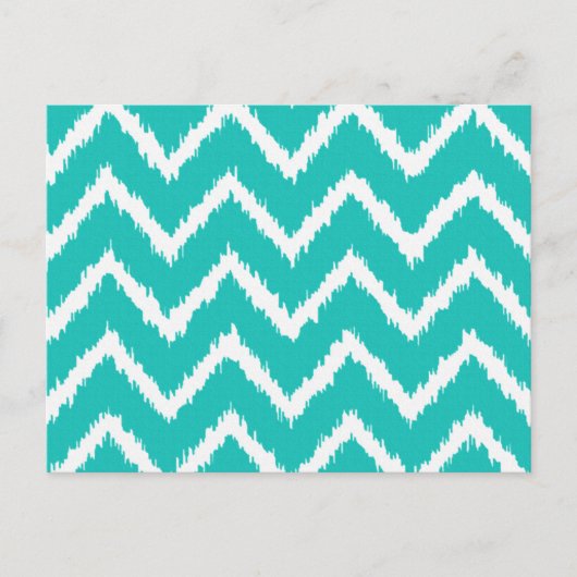 Ikat Chevrons - Turquoise and white Briefkaart (Voorkant)