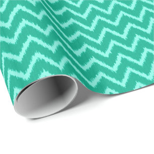 Ikat Chevrons - Turquoise en aqua Cadeaupapier
