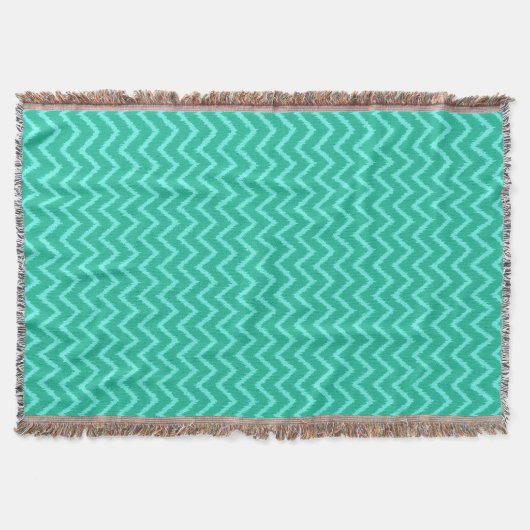 Ikat Chevrons - Turquoise en aqua Deken (Voorkant)