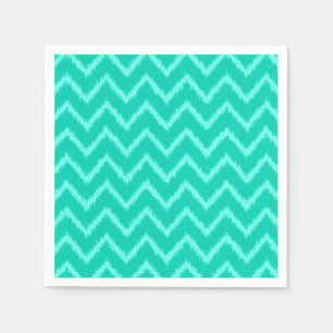 Ikat Chevrons - Turquoise en aqua Servet