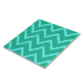 Ikat Chevrons - Turquoise en aqua Tegeltje (Zijkant)