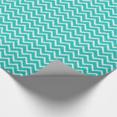 Ikat Chevrons - Turquoise en white Cadeaupapier (Hoek)