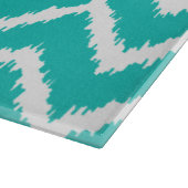 Ikat Chevrons - Turquoise en white Snijplank (Hoek)