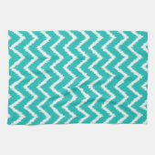 Ikat Chevrons - Turquoise en white Theedoek (Horizontaal)