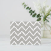 Ikat Chevrons - Zilver grijs en wit Briefkaart (Staand voorkant)