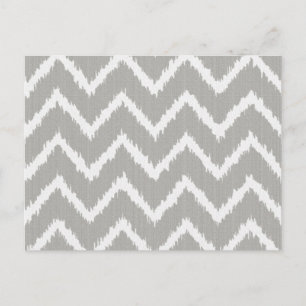 Ikat Chevrons - Zilver grijs en wit Briefkaart
