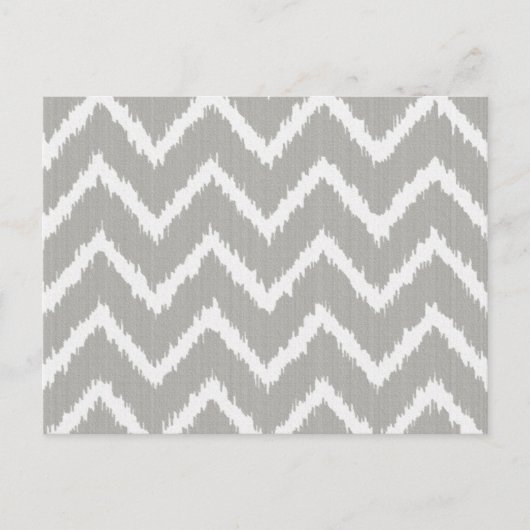Ikat Chevrons - Zilver grijs en wit Briefkaart (Voorkant)