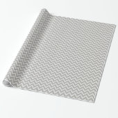 Ikat Chevrons - Zilver grijs en wit Cadeaupapier (Uitgerold)