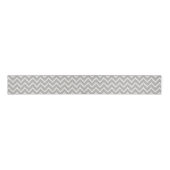 Ikat Chevrons - Zilver grijs en wit Grosgrain Lint (Voorkant)