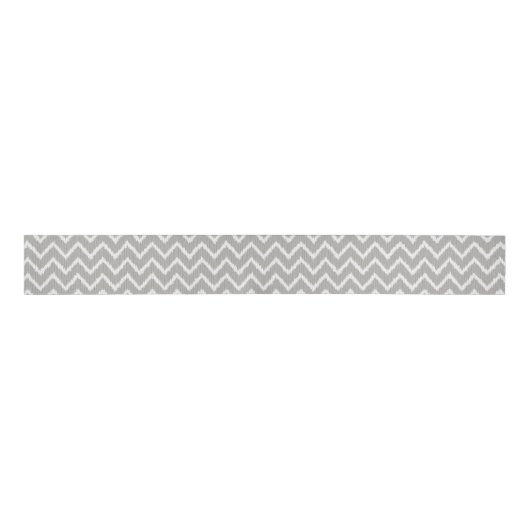 Ikat Chevrons - Zilver grijs en wit Grosgrain Lint (Voorkant)