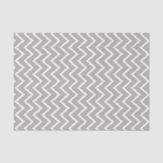Ikat Chevrons - Zilver grijs en wit Tissuepapier (Voorkant)