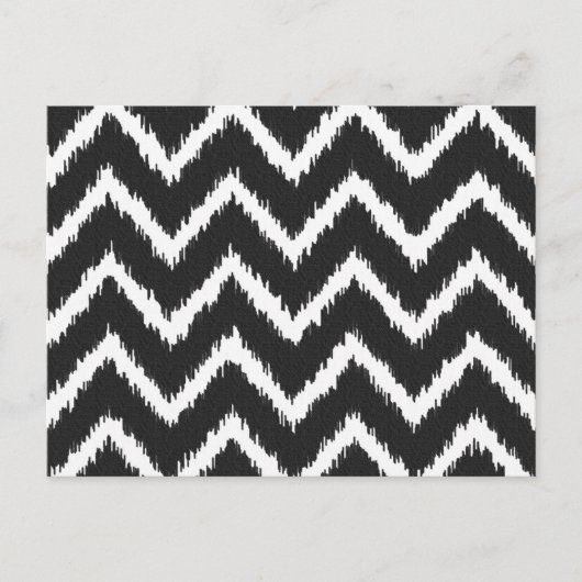 Ikat Chevrons - Zwart-wit Briefkaart (Voorkant)