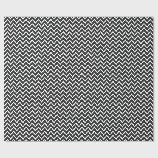 Ikat Chevrons - Zwart-wit Cadeaupapier (Vlak)