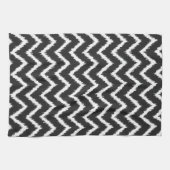 Ikat Chevrons - Zwart-wit Theedoek (Horizontaal)