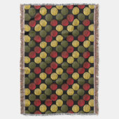 Ikat-cirkels met schroefdraad | Rood, groen, goud Deken (Voorkant Verticaal)