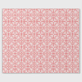 Ikat damask patroon - Coral Pink en White Cadeaupapier (Vlak)