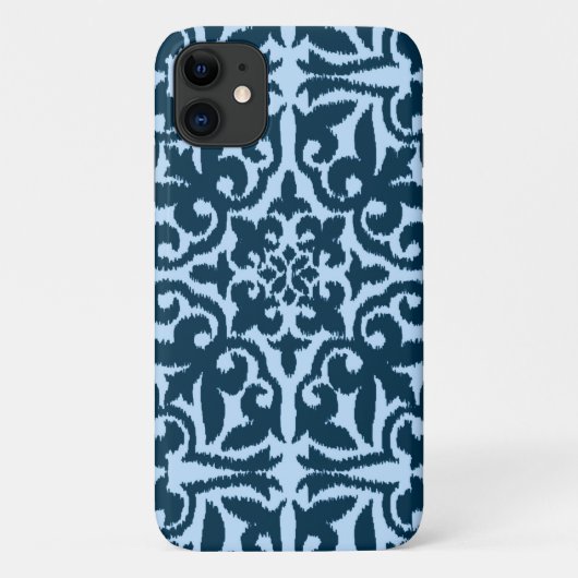 Ikat damask patroon - Dark Indigo en Light Blue Case-Mate iPhone Case (Achterkant)