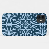 Ikat damask patroon - Dark Indigo en Light Blue Case-Mate iPhone Case (Achterkant (horizontaal))
