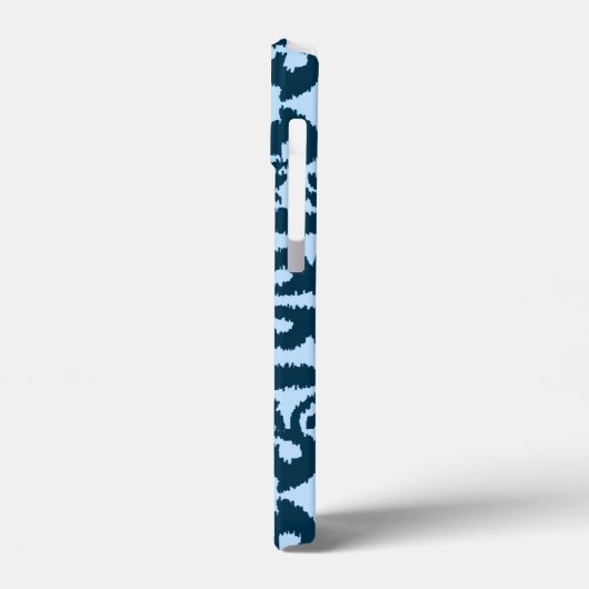 Ikat damask patroon - Dark Indigo en Light Blue Case-Mate iPhone Case (Achterkant / Links)