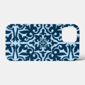 Ikat damask patroon - Dark Indigo en Light Blue Case-Mate iPhone Case (Achterkant (horizontaal))