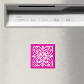 Ikat damask patroon - deep-roze en white magneet (Insitu (Vaatwasser))