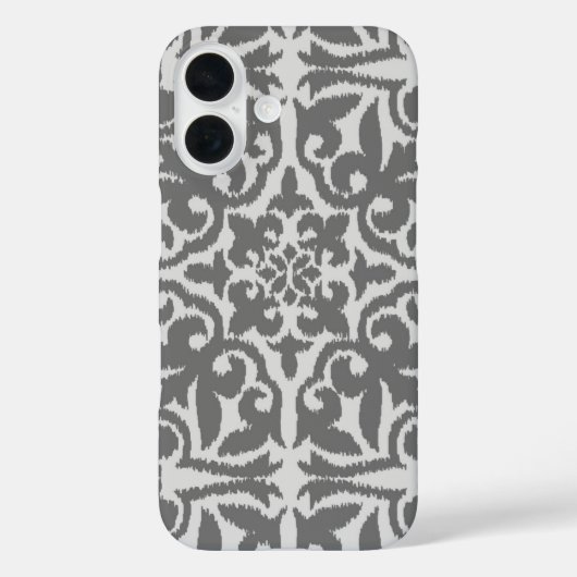 Ikat damask patroon - Licht en Middelgrijs Case-Mate iPhone Case (Achterkant)