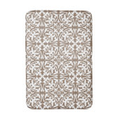 Ikat damask patroon - Taupe Tan en White Badmat (Voorkant Verticaal)