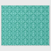 Ikat damask patroon - Turquoise en Aqua Cadeaupapier (Vlak)