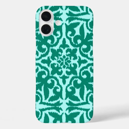 Ikat damask patroon - Turquoise en Aqua Case-Mate iPhone Case (Achterkant)