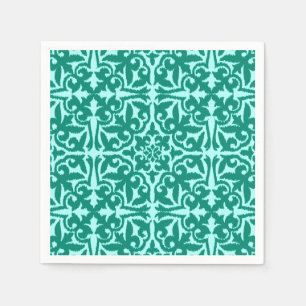 Ikat damask patroon - Turquoise en Aqua Servet