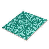 Ikat damask patroon - Turquoise en Aqua Tegeltje (Zijkant)