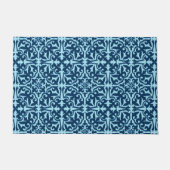 Ikat Damask Pattern, Dark Indigo en Light Blue Deurmat (Voorkant)